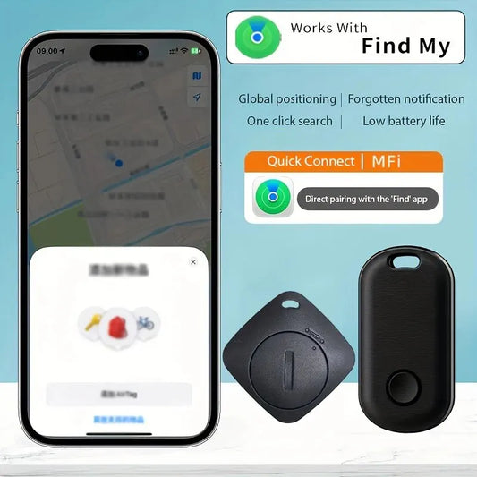 Smart GPS Tracker Bluetooth Mini Locator with Apple Find My APP Anti Lost Reminder Device Positioner MFI Rated Car Key Pet Kids