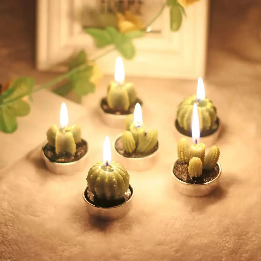 Creative Handmade Aromatherapy Candles Succulent Plants Rose Candles Cactus Home Decoration Ornaments Birthday Gift Lotus Candle
