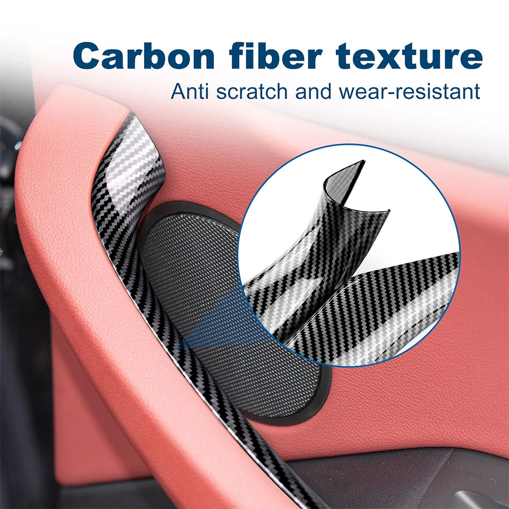 AIRSPEED for BMW X3 G01 X4 G02 2018-2023 Inner Window Lifting Switch Door Handle Pull Cover ABS Carbon Fiber Texture Accessories