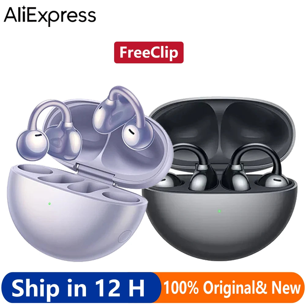 HUAWEI FreeClip Wireless Headphone Ear Clip earphone Open Wireless Clip Bluetooth Headset Stable Wear 36 Hours Long Battery