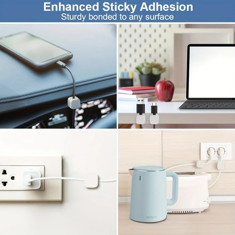 Magnetic Cable Organizer Cable Clips 1/3/6 PCS Management Wire Keeper Wall Data Cable Winder Adjustable Cord Holder Under Desk