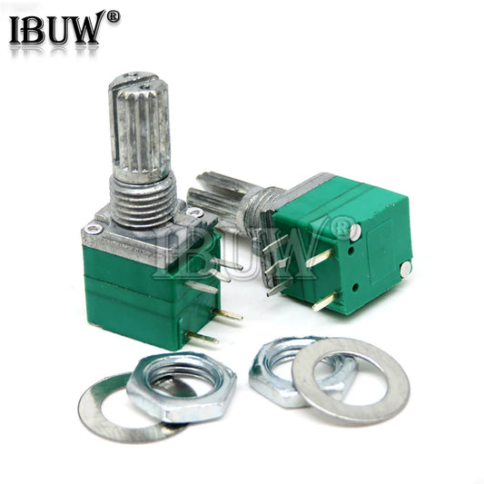 5pcs RV097NS 5K 10K 20K 50K 100K 500K B5K with a switch audio 5PIN shaft 15mm  amplifier sealing Potentiometer