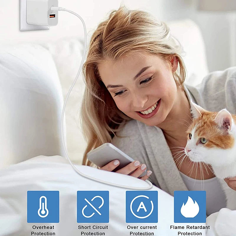 AU Plug Fast USB Charger Type C Charger for Xiaomi Redmi iPhone Samsung Mobile Phone Quick Charging Adapter PD Wall Charge
