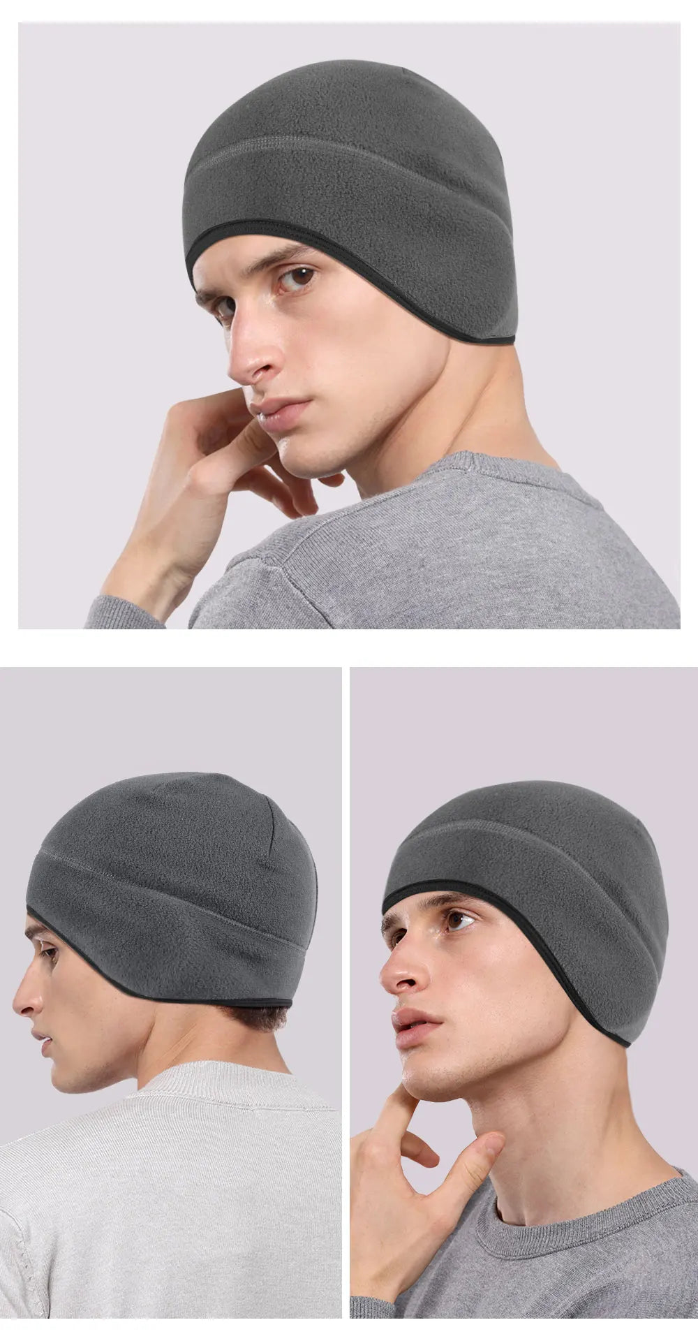 Winter Hats Thermal Fleece Running Caps Ear Warmer Cover Sports Ski Snowboard Hiking Cycling Ski Windproof Soft Cap Men Women