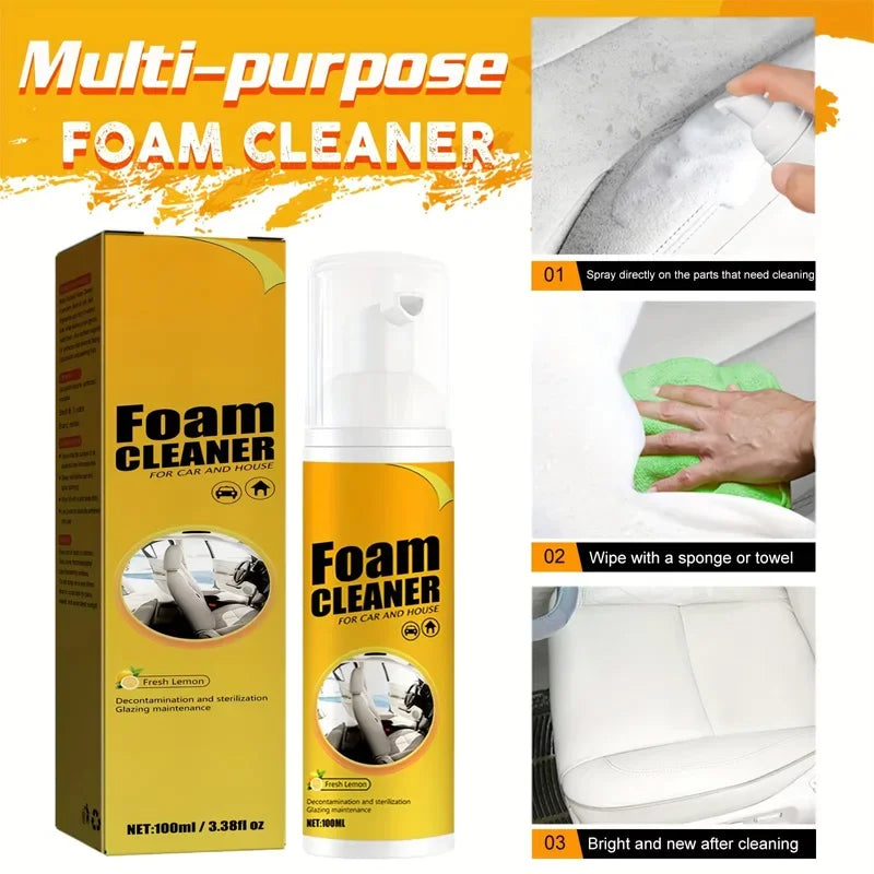 1or3PCS Multi-Functional Foam Cleaner Set: Wash for Automotive Interior Upholstery Plastic Instrument Panel Steering Wheel parts