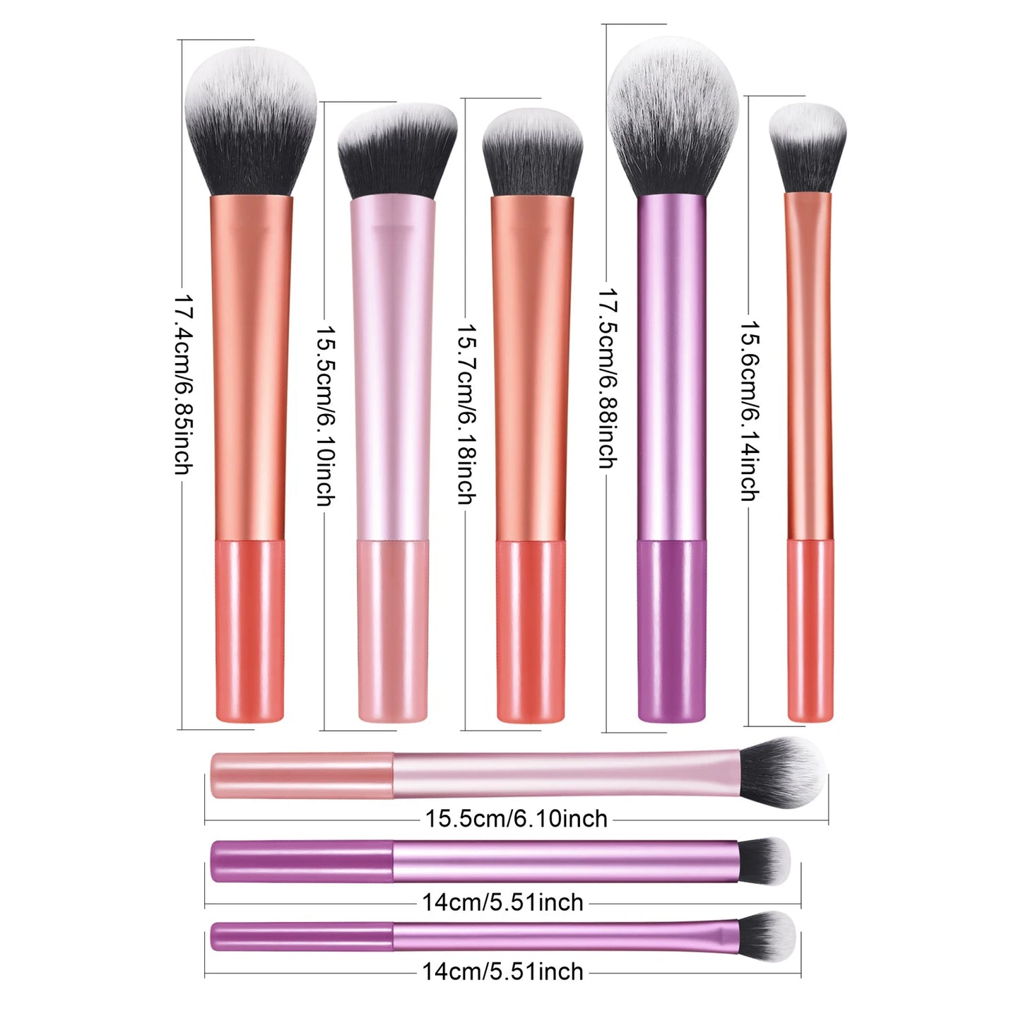 Makeup Brush Sets,8pcs Plastic Daily Portable Multifunctional Makeup Brush For Making Up Supply