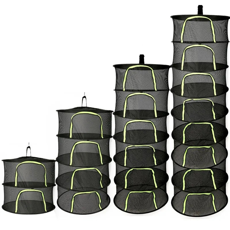 Folding Dry Rack Herb Vegetable Dryer 2-8Layers Drying Net for Fish Herbs Hanging Basket with Mesh Flowers Buds Plants Organizer