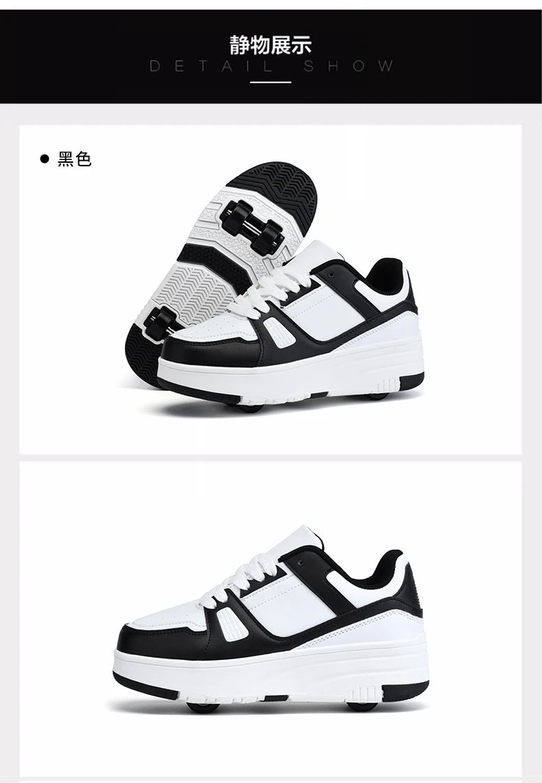 Children's Roller Skate Shoes Student Inline Skating Shoes grils 4-Wheel Deformation Boy's Skating Shoes