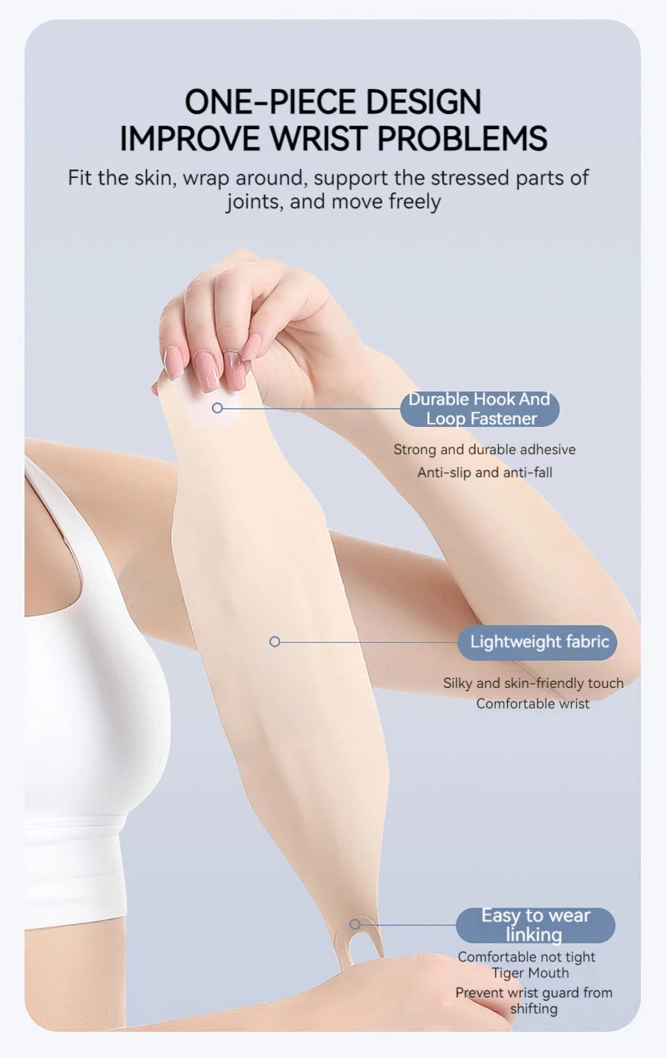 GOBYGO 1Pcs Lightweight Sports Compression Wrist Guard Pain Relief Anti-Sprain Ventilate Quick-dry Wrist Sleeve Badminton Tennis