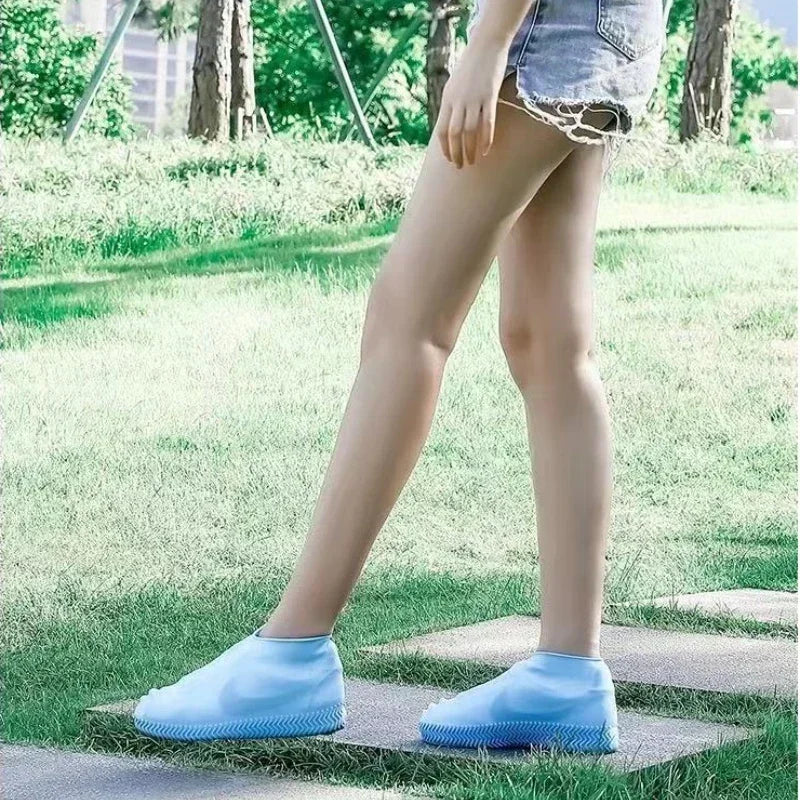 Latex WaterProof Shoe Covers Unisex Shoes Protectors Reusable Non-Slip Rain Boot Overshoes Walking Shoes Accessories
