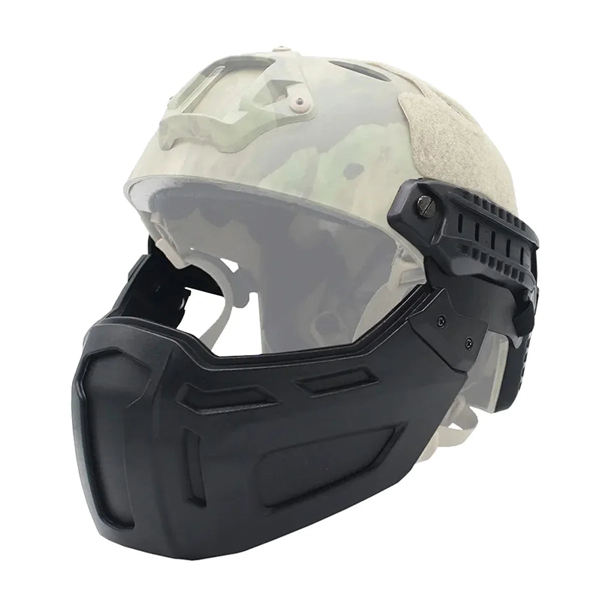 Tactical FAST Helmet Flip Goggles With Half Face Mask Hunting CS Games Airsoft Paintball Mask Helmet Accessories Protect Gear