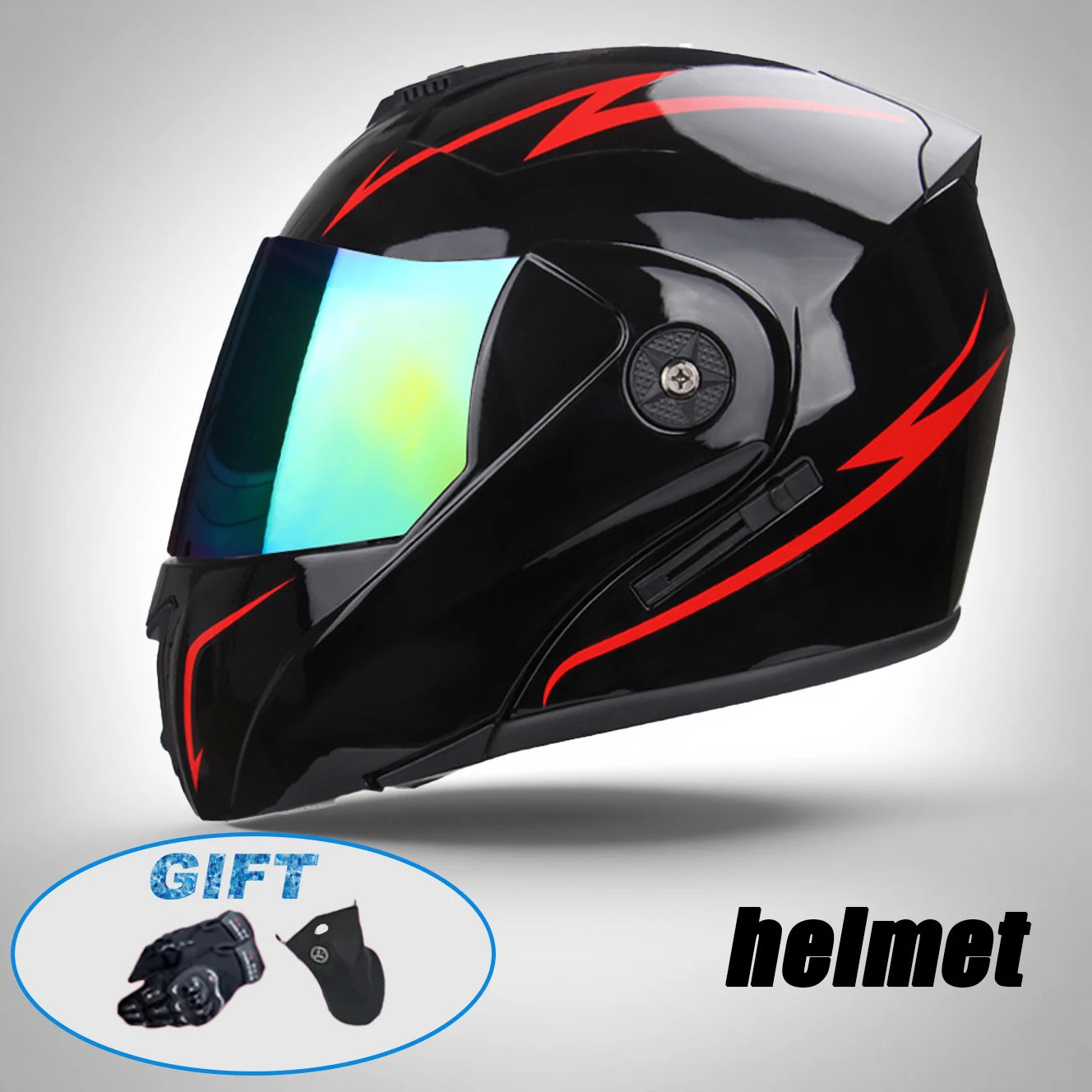 New Modular Motorcycle helmet full face racing with Double sun visor Women man flip up helmet Double lens DOT