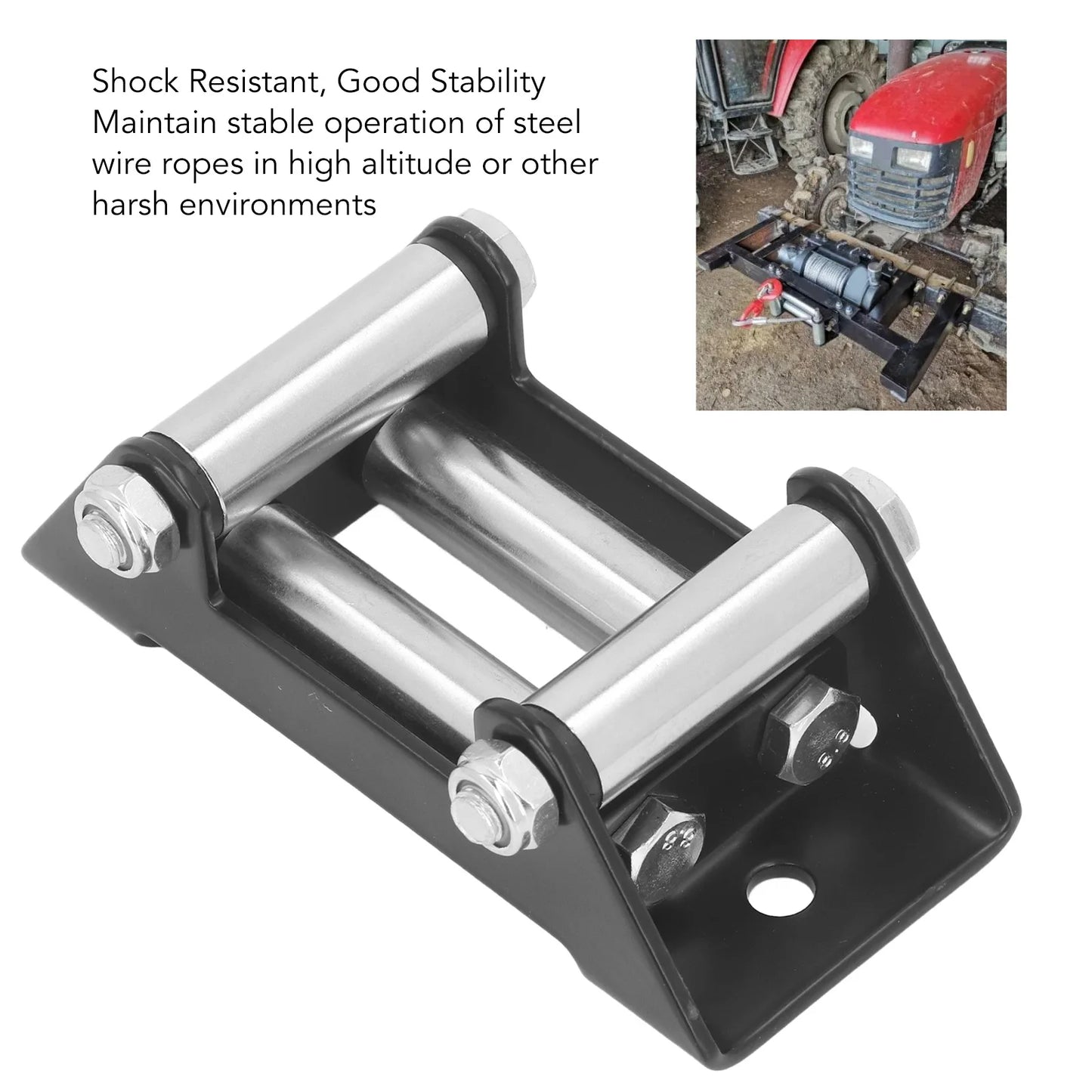 Winch Roller Fairlead Cable  4 Way High Strength Roller Steel Fairlead 4500LB Winch Roller Fairlead Cable