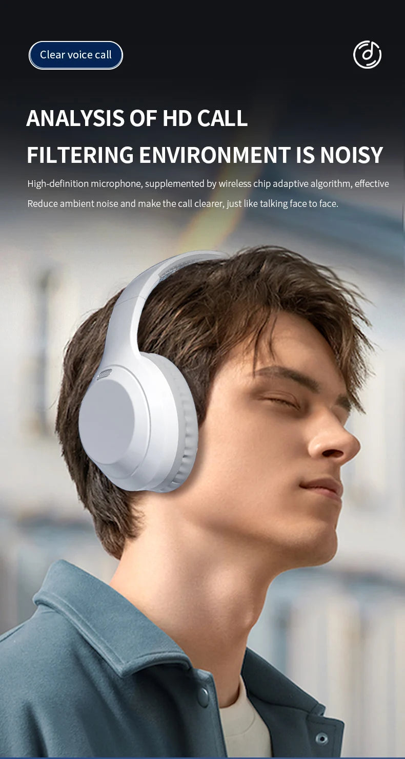 Xiaomi 5W Wireless Headphones Bluetooth5.3 Earphones Foldable Earbuds 40mm Driver Game Music Over Ear Stereo Headset With Mic