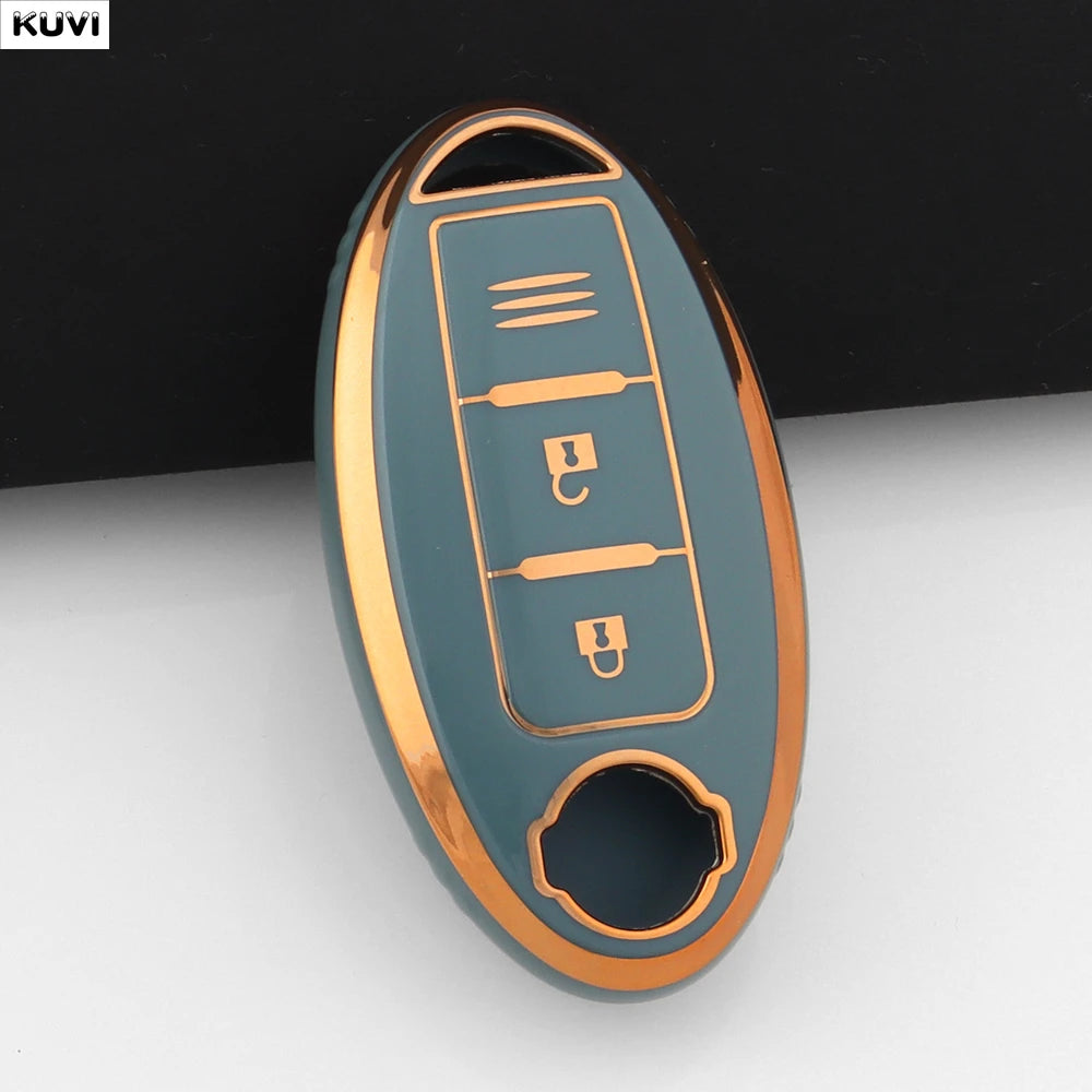 3 Button TPU Car Key Case Cover For Nissan Micra Murano Juke Alissa Pulsar X-trail Note Almera Altima Auto Keychain Protector