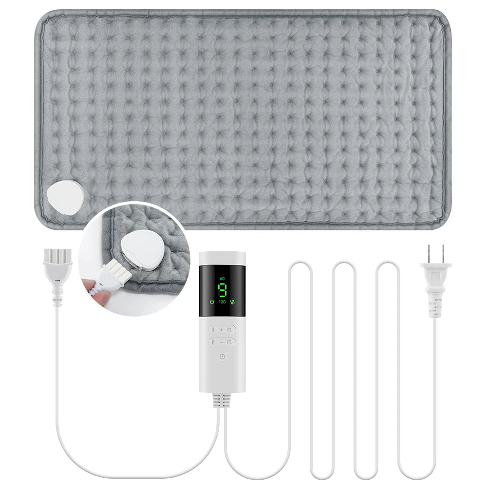 30*60cm Electric Heating Pads for Back Neck Shoulder Home Office Washable Winter Warm Blanket 4 Timer 9 Temperature Control