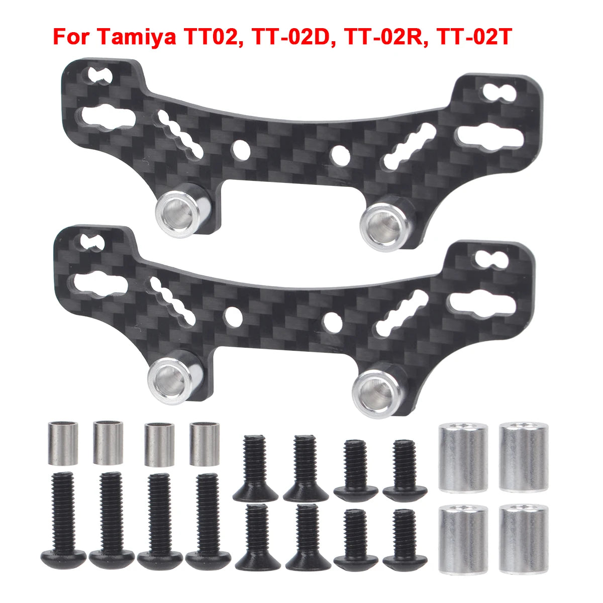 Carbon Fibre Shock Damper Stay Battery Plate Upper Deck for Tamiya TT02 TYPE-SR TT-02D 1/10 RC Car Accessories Upgrade Parts