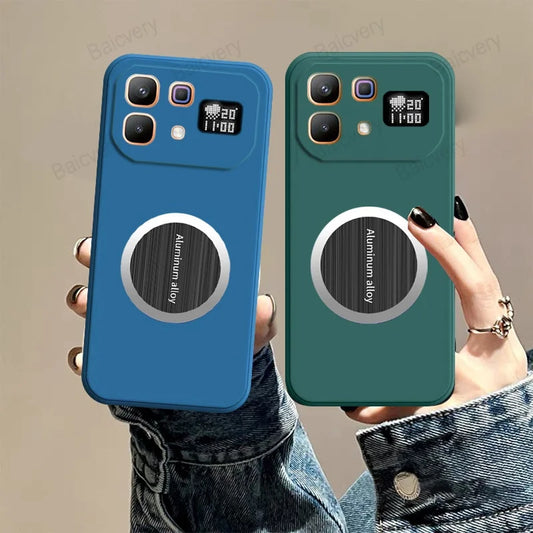 Back Case For Infinix NOTE 60 5G Soft Fashion For Infinix NOTE 60 Pro 5G Cover With Iron Sheet Sticker