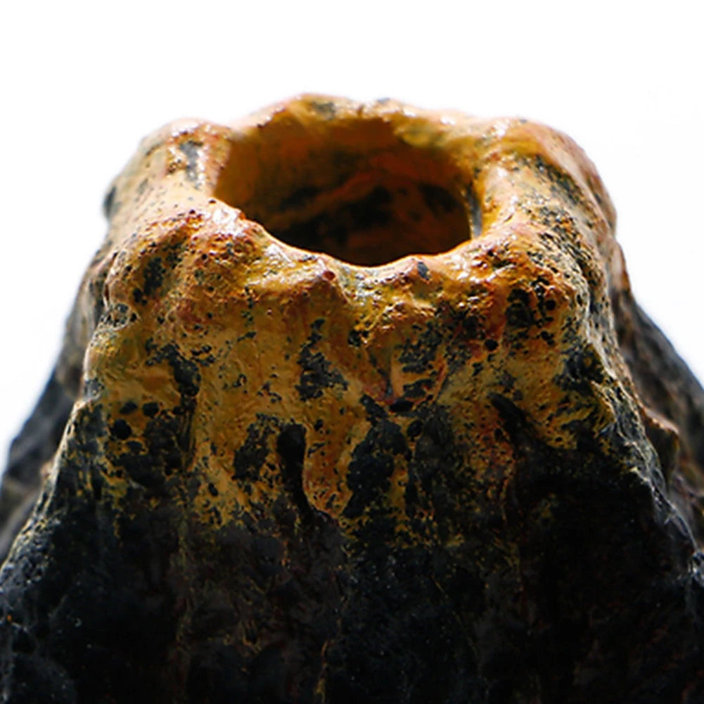 1PC Aquarium Fish Tank Decor Volcano Shape Air Bubble Stone Oxygen Pump Decoration Hiding Fish Cave Resin Ornaments