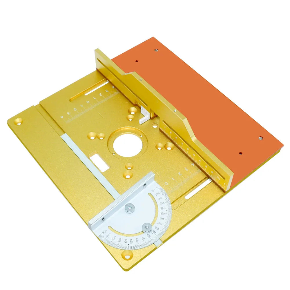 Upgraded Aluminium Router Table Insert Plate Woodworking Tool Set with Miter Gauge and Sliding Tenoning Fence for Router Table