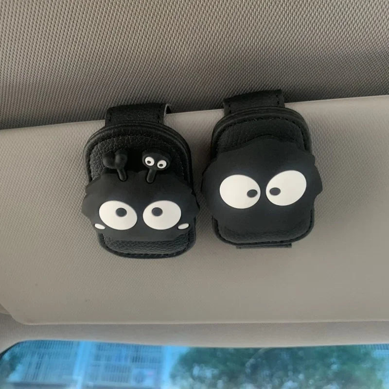 Car Sunglass Holder for Car Visor Sunglasses Clip Magnetic Leather Glasses Eyeglass Holder Truck Car Accessories for Women Men