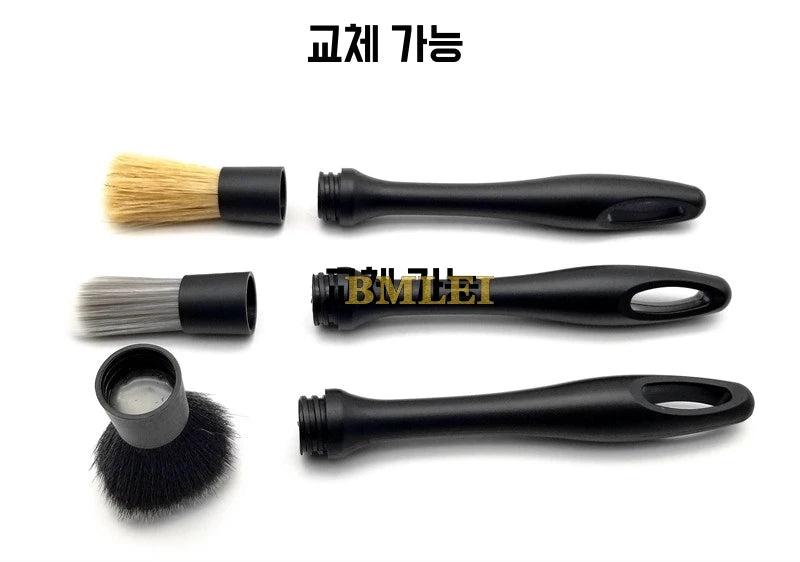 3PCS Car Detailing Brush Set Super Soft Auto Interior Detail Brush With Synthetic Bristles Car Dash Duster Brush Accessories