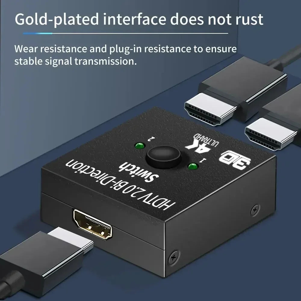 4K Switch KVM Bi-Direction 1x2/2x1 HDMI-compatible Switch 2 In1 Out for TV Box PS4/3 Switcher Adapter HDMI-Compatible Splitter