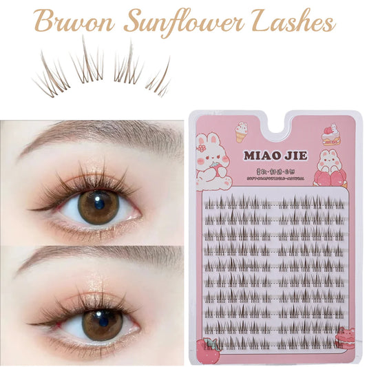 MIAOJIE Fashion Sunflower False Eyelashes Natural Simulation Fairy Cos Mink Eyelashes Extension Diy Makeup Individual Segmented