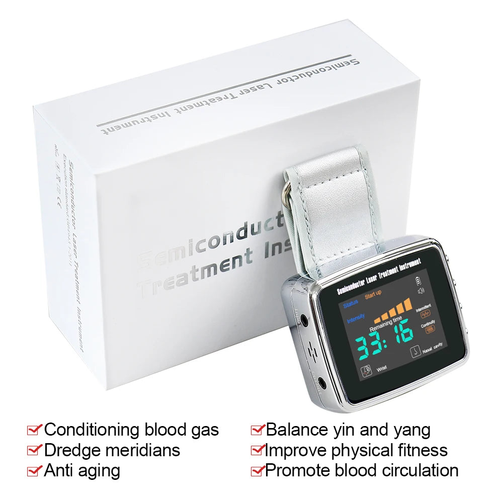 15 Laser 650nm Laser Therapy Wrist Watch LLLT for Diabetes Hypertension Cholesterol Treatment Laser Rhinitis Physiotherapy