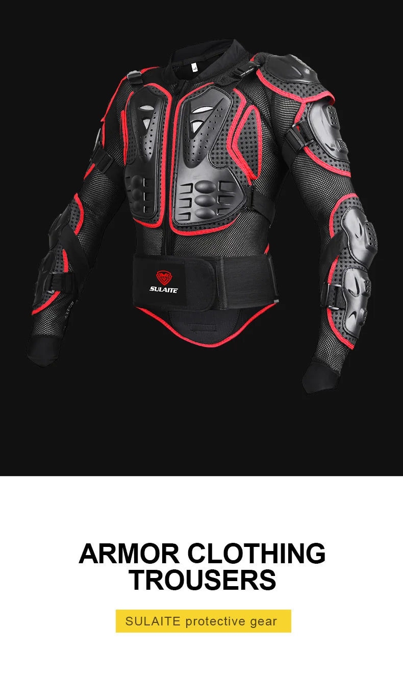 SULAITE Motorcycle Jacket Racing Armor Protector ATV Motocross Body Protection Jacket Clothing Protective Gear