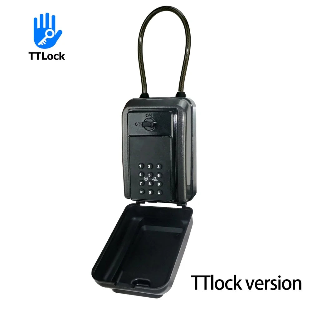 Tuya/TTlock Smart Key Lock Box Fingerprint Wall Mounted Aluminum Alloy Key Safe Box Waterproof With Code Key Storage Lock Box