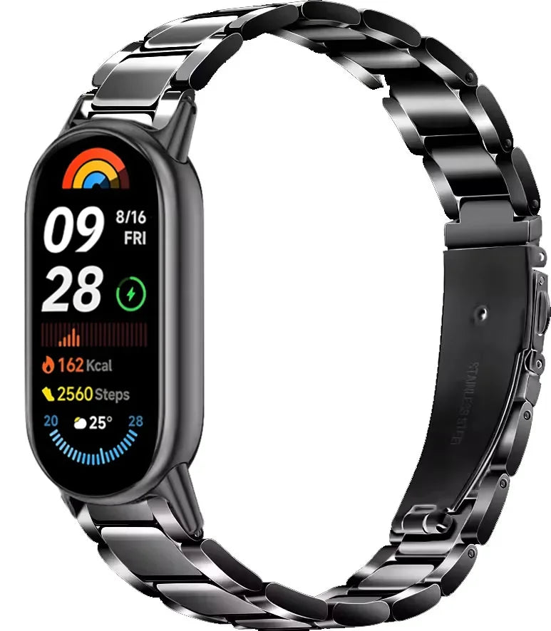 Metal Strap for Xiaomi Mi Band 10 9 8 Smartwatch Stainless Steel Comfortable Band for Miband 10 9 8 Replacement Bracelet Correa