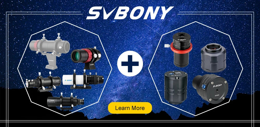 SVBONY Telescope Guide Scope 50mm/190 ,60mm/240mm,Compact Deluxe Guide Scope w/1.25" Double Helical Focuse SV106