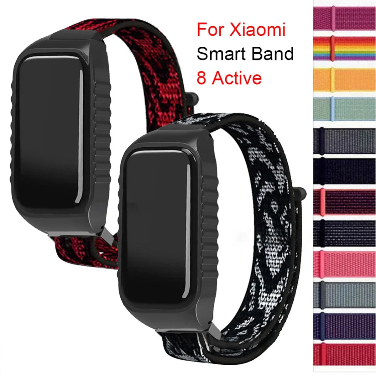 For Xiaomi Smart Band 8 Active Strap Nylon Loop Wristband Bracelet For Mi Band 8 Active Smart Watch Band Correa Belt Accessories