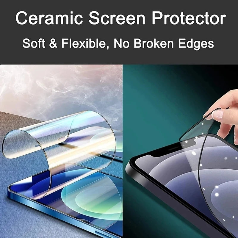 5PCS HD Soft Ceramic Film For IPhone 15 Pro Max 16ProMax Full Cover Protective Film For iPhone 13 11 Screen Protector Not Glass