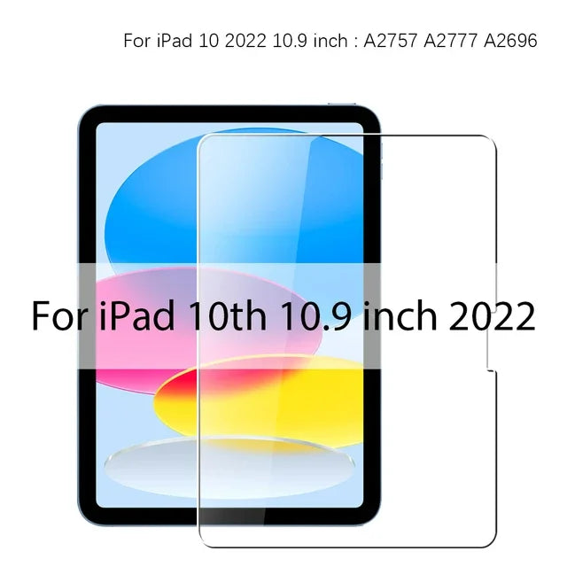 For iPad 10th Gen 10.9 Inch 2022 Tempered Glass Screen Protector A2696 A2757 A2777 Tablet Anti Scratch Clear Protective Film