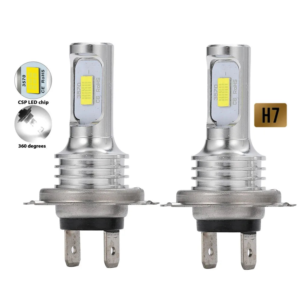 2Pcs LED Car Headlight H4 H7 H11 H10 Bulbs 3000K 6000K 4300K 9005 HB3 9006 HB4 H8 H1 H3 Auto Lights Automobile Driving Fog Lamp