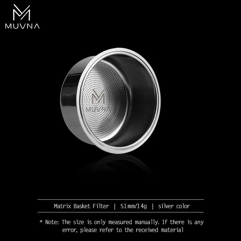 MUVNA Precision High Extraction Matrix Basket Filter, Micro Sieve Filter Basket Double Layer Portafilter Basket for 51/54/58mm