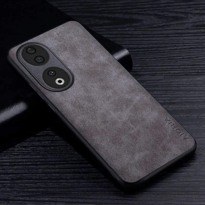 Premium PU Leathe Phone Case for Honor 90 70 50 20 10 Pro Lite Scratch-Resistant Solid Color Protective Cover
