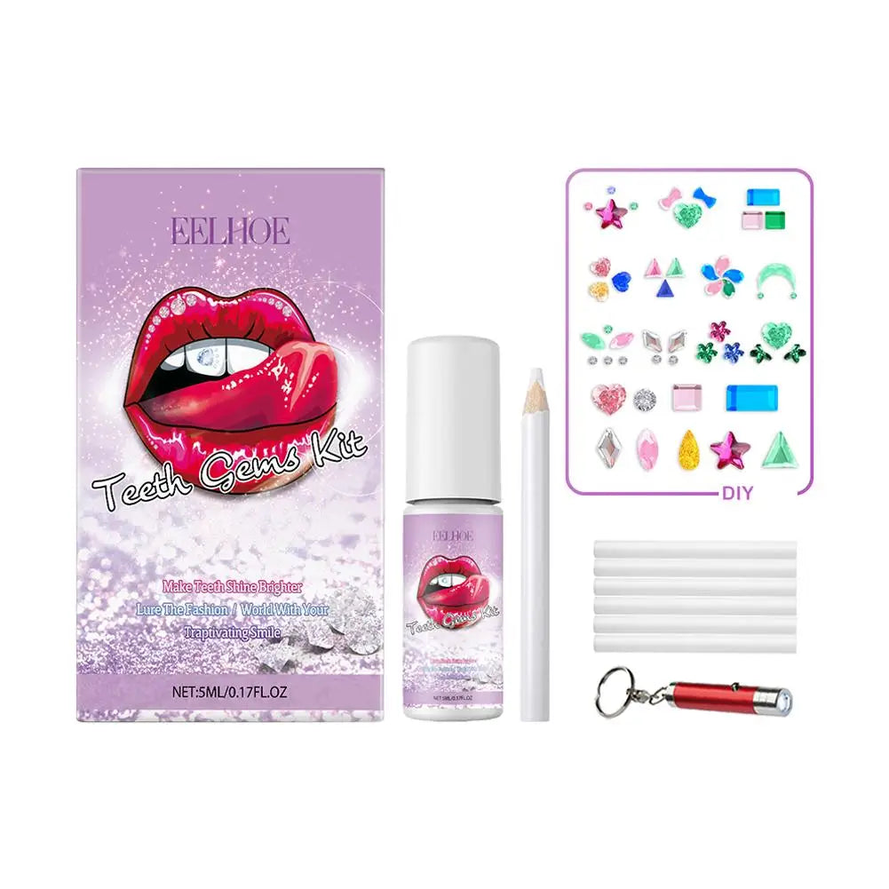 DIY Teeth Ornament With Curing Light Glue Professional Dental Adhesive Gem Crystals Ornaments Easy To Remove Unisex Dental Decor