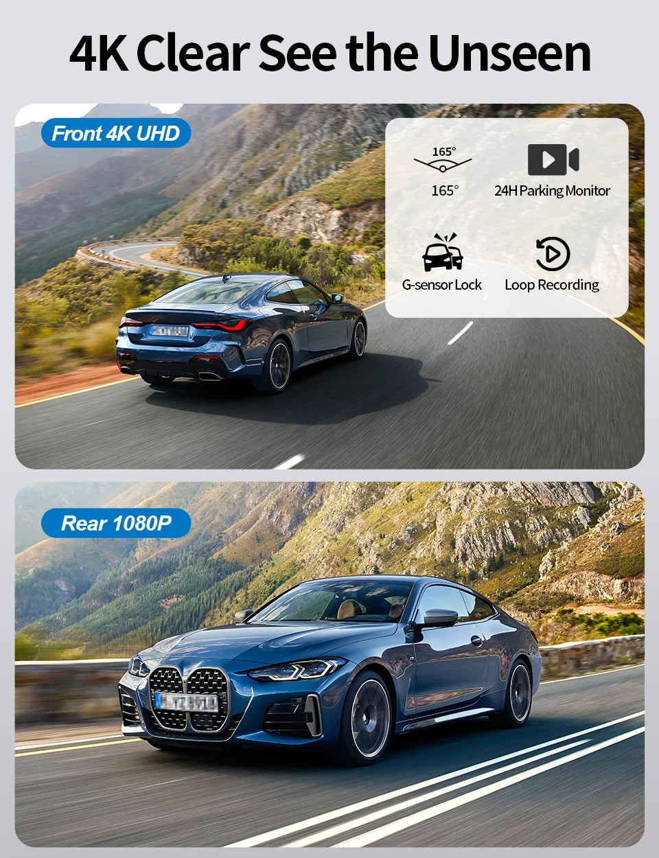 Imagebon 10.26 Inch 4K ADAS Car Mirror Video Recorder Wireless CarPlay & Android Auto Dash Camera GPS Navigation Night Vision