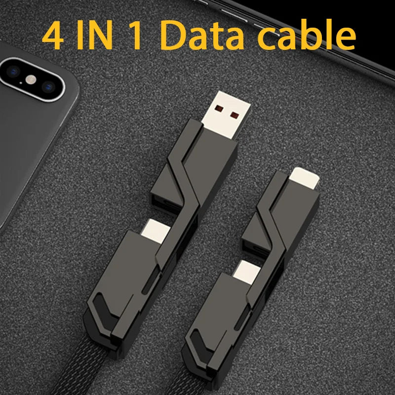 100W 4 in 1 Multi-function Mobile Phone Data Cable PD Fast Charging Cable Charger for Huawei Xiaomi iPhone