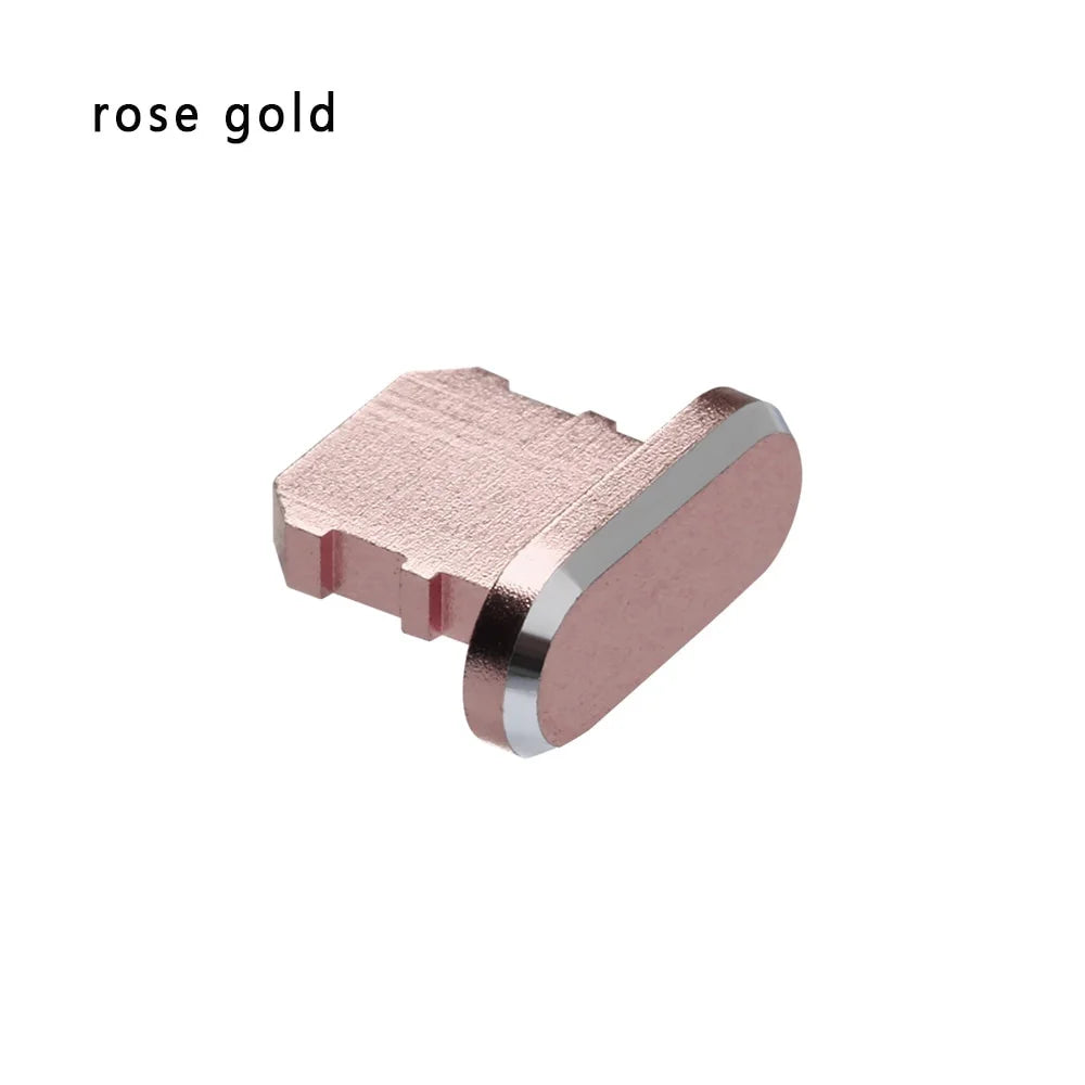 1pc Colorful Metal Anti Dust Charger Dock Plug Stopper Cap Cover Charging Port  for iPhone 14 13 12  11/Xs/R/8/7 SE Metal Plug