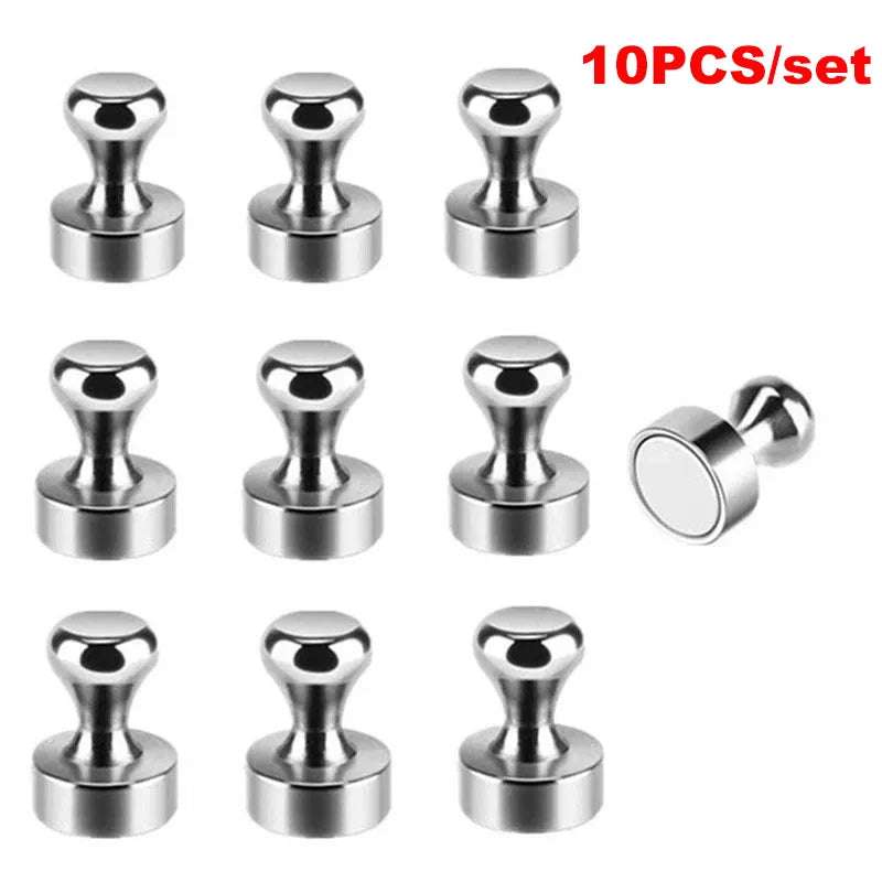 10pcs Super Strong Neodymium Magnetic Pushpins Sucker Thumbtack Durable Steel Magnet Push Pin for Refrigerator Whiteboard
