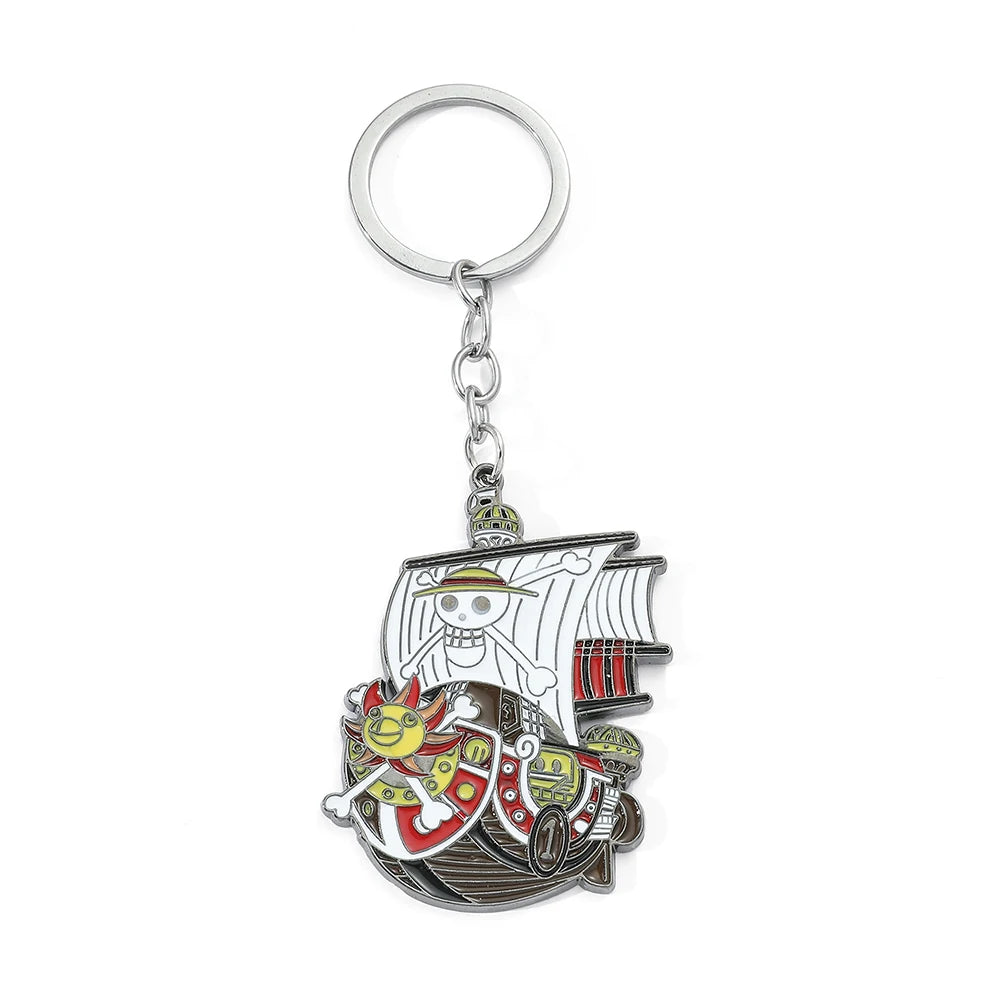 Classic Anime ONE PIECE Keychain Cool Pirate Ship Charms Pendant Keyring Car Key Holder for Women Party Gifts Accessories