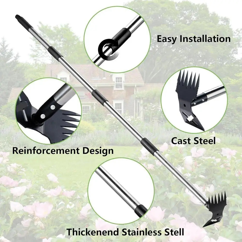 148cm 4-Section All-Steel Dual-Purpose Hoe And Shovel Multifunctional Garden Tool with Weeding And Raking Features for Home Use