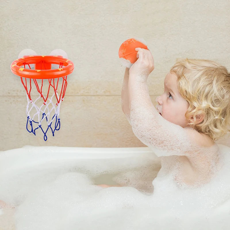 Bathroom Suction Cup Basketball Frame Playing Water Basketball Holder Indoor Mini Shooting Baby Kids Bath Toys