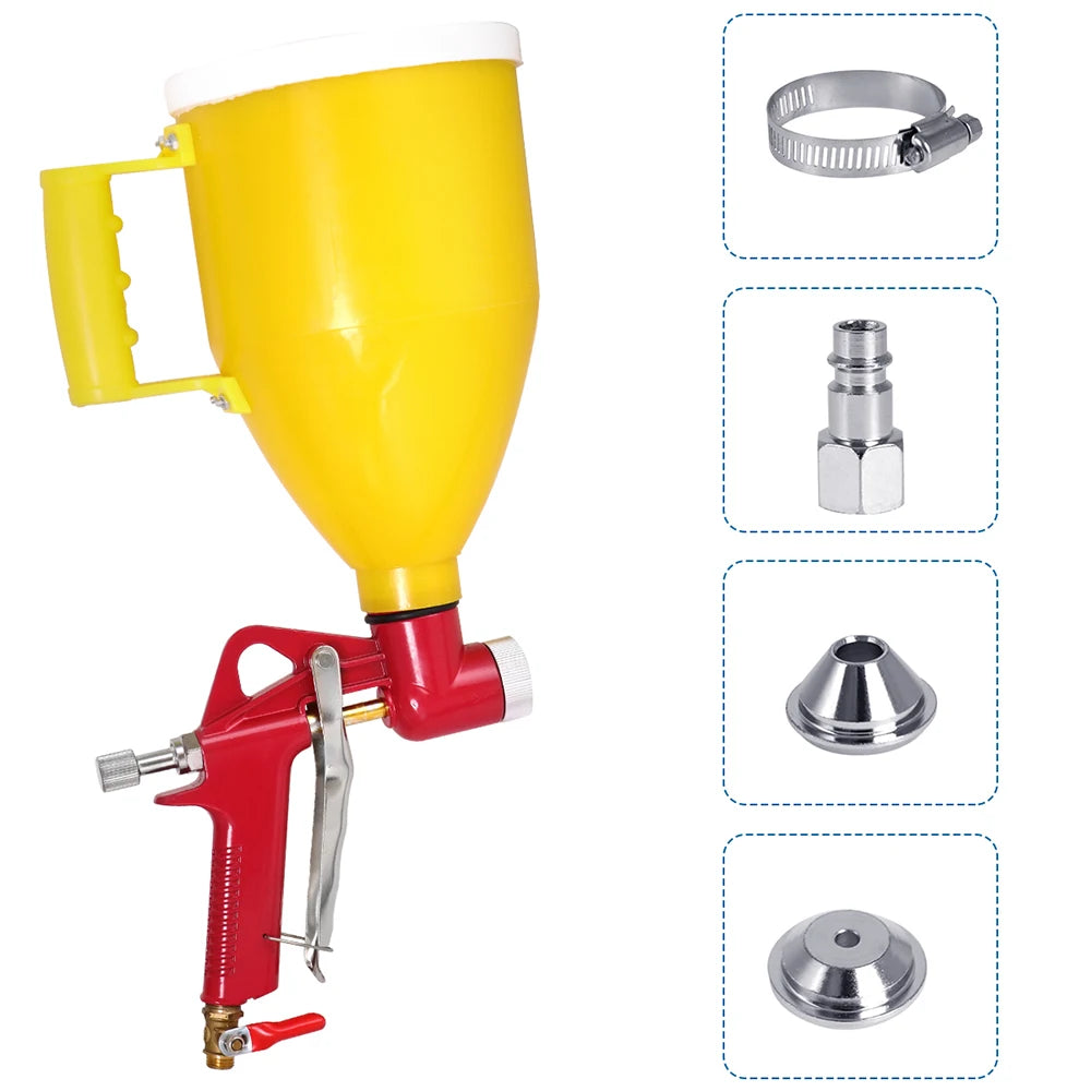 WENXING Air Hopper Spray Gun Paint Texture Tool Drywall Wall Painting Sprayer with 3 Nozzle