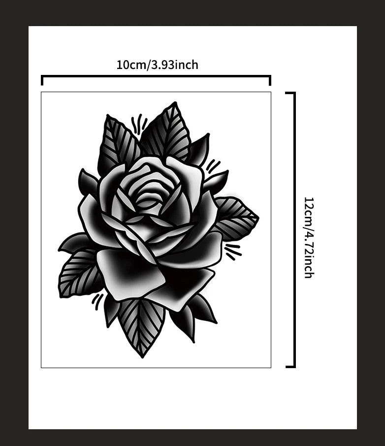 Rose, cool temporary tattoo stickers, durable waterproof, semi permanent herbal tattoo stickers