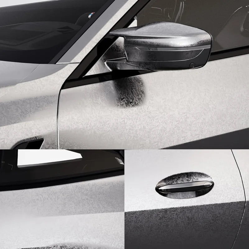 Premium Gloss Chrome Silver Forged Carbon Vinyl Wrap Film with Air Release Self Adhesive Decal Car Wrapping